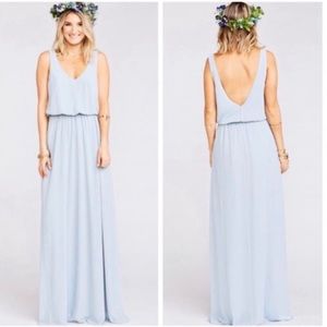 Elegant Light Blue Maxi Dress